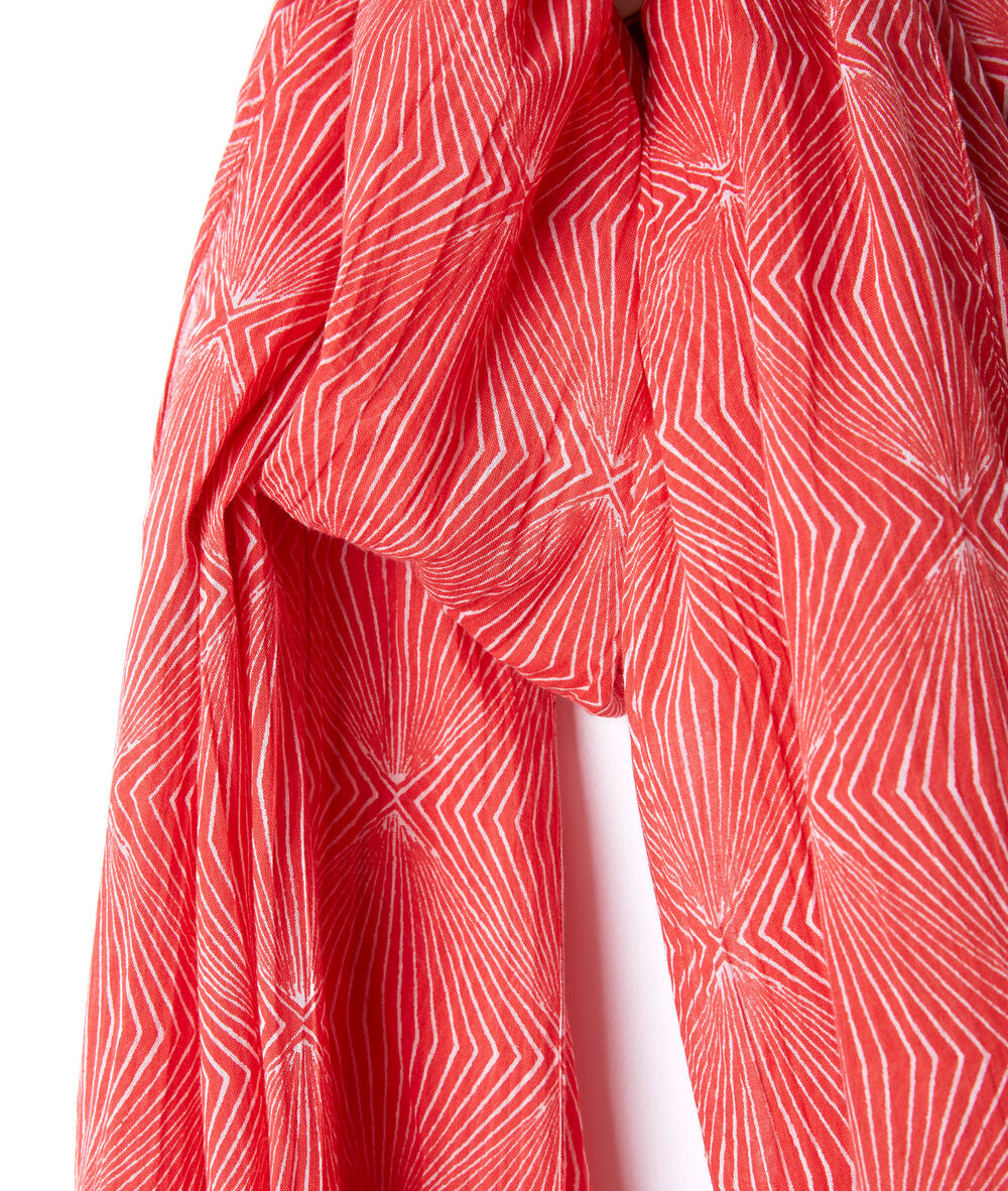 Foulard en coton imprim&eacute; beth goyave.