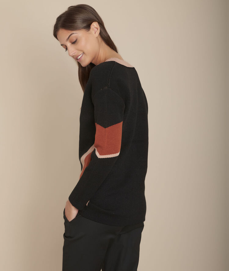 Cardigan long jacquard flipper noir.