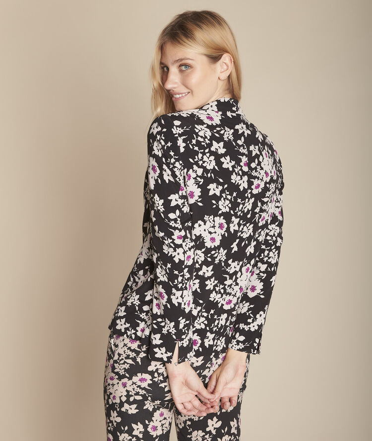 Veste noire imprimé fleuri bathilde noir.