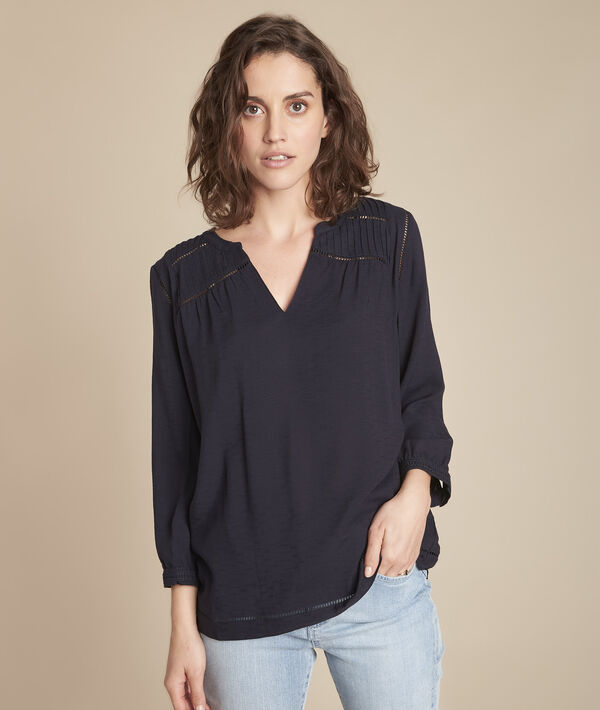 Blouse marine en dentelle Maureen | 1-2-3 Blouse marine en dentelle Maureen PhotoZ | 1-2-3