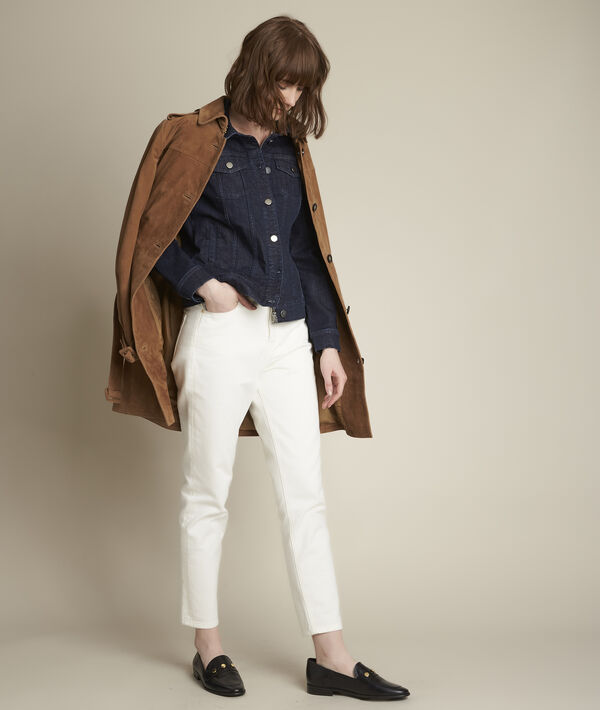 Trench havane en cuir velours Qleo | 1-2-3 Trench havane en cuir velours Qleo PhotoZ | 1-2-3