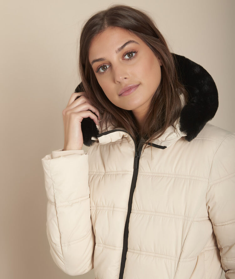 Doudoune courte beige sorona® dupont™ lisy ficelle.