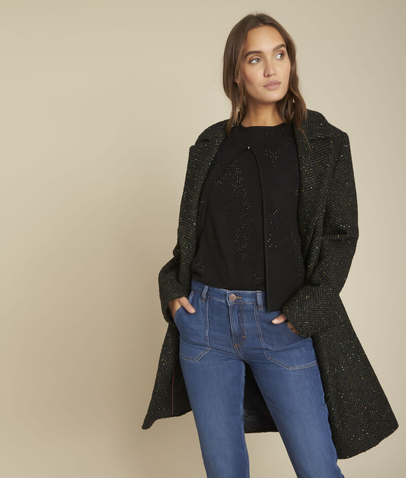Cardigan noir à strass fete noir.
