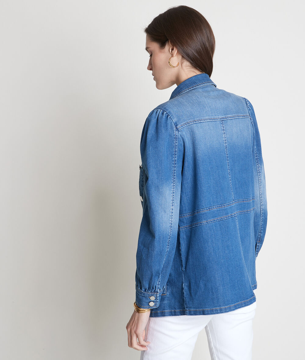 Veste saharienne en denim stone used roma stone used.