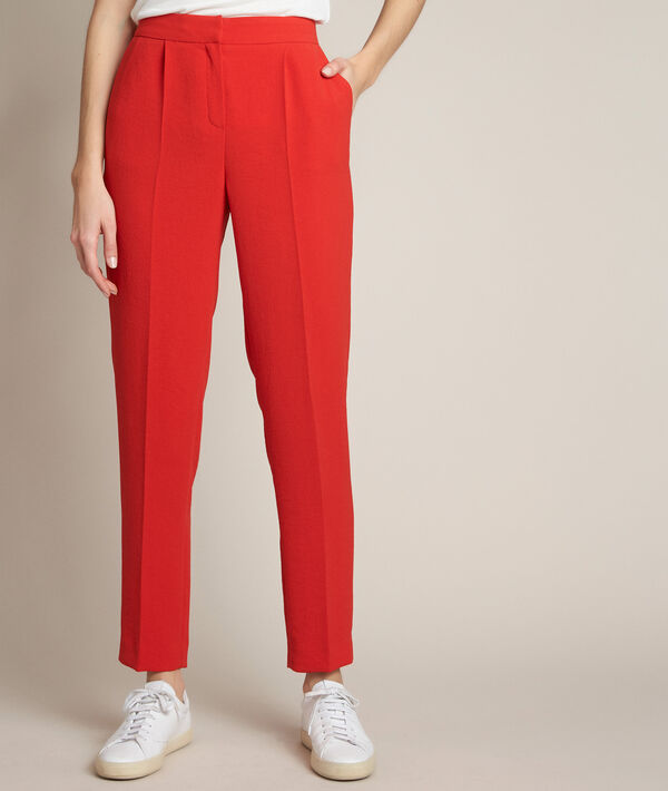 Pantalon en crêpe rouge Isaure | 1-2-3 Pantalon en crêpe rouge Isaure PhotoZ | 1-2-3