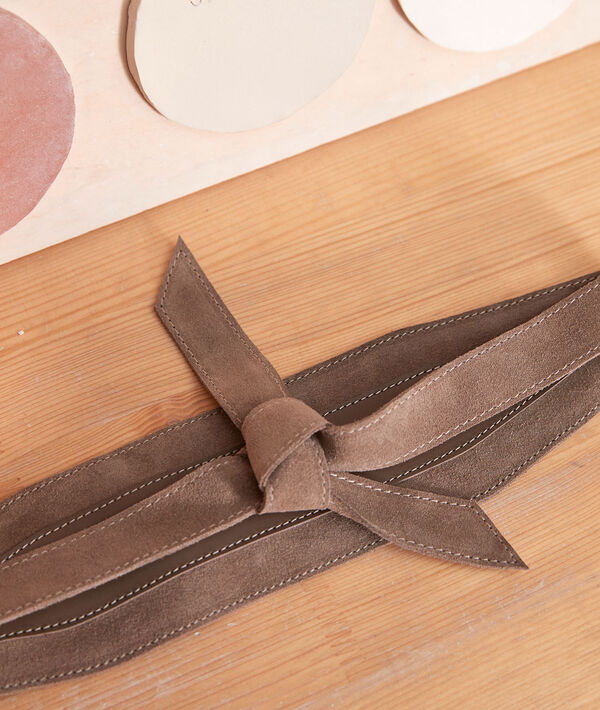 Ceinture large en cuir beige Eddy | 1-2-3 Ceinture large en cuir beige Eddy PhotoZ | 1-2-3
