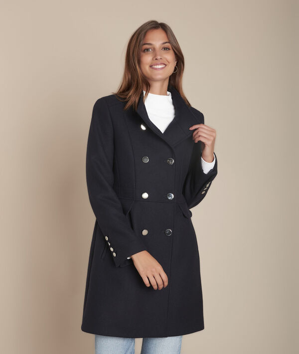 Manteau marine double boutonnage laine Jasmin | 1-2-3 Manteau marine double boutonnage laine Jasmin PhotoZ | 1-2-3