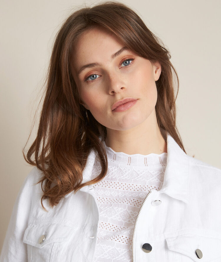 Veste en lin blanche clem blanc.