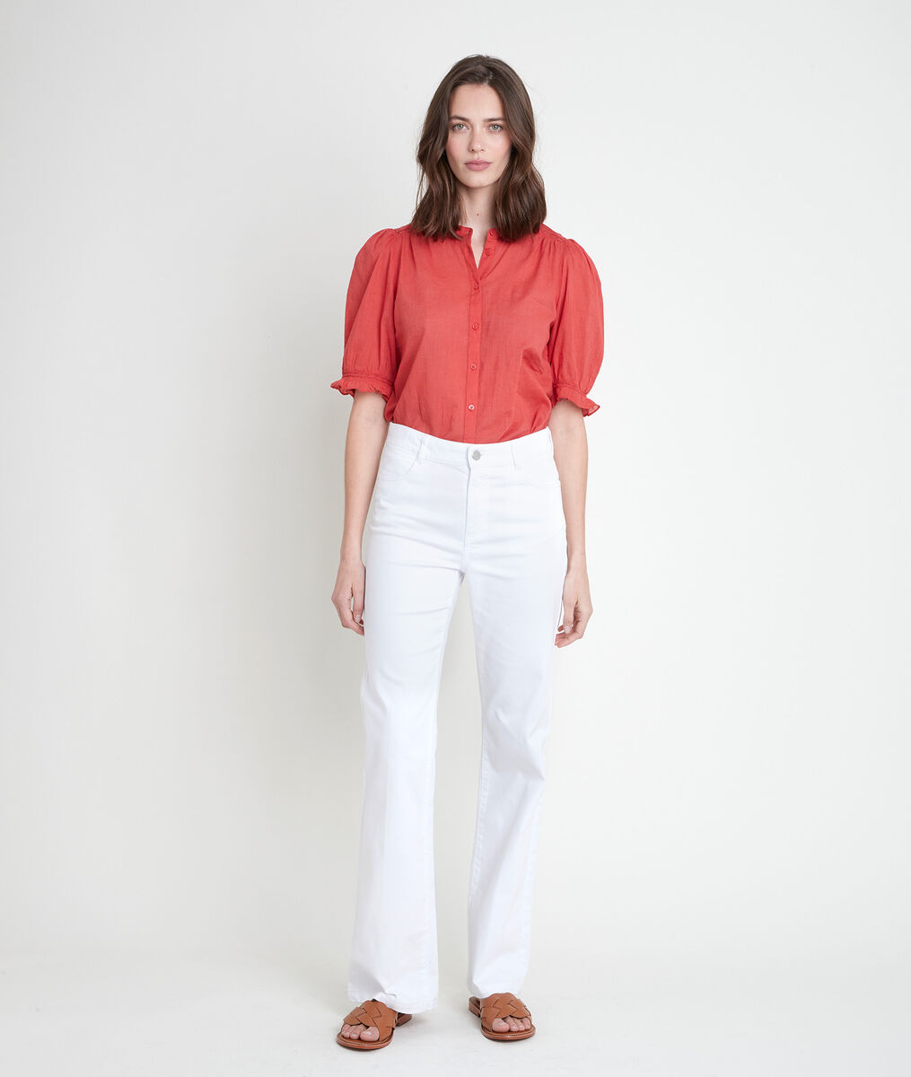 Jean wide leg en coton biologique blanc Fidji | 1-2-3 Jean wide leg en coton biologique blanc Fidji PhotoZ | 1-2-3