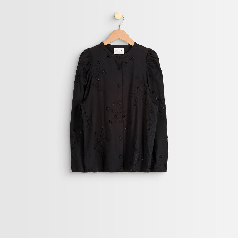 Blouse brodée jo noir.