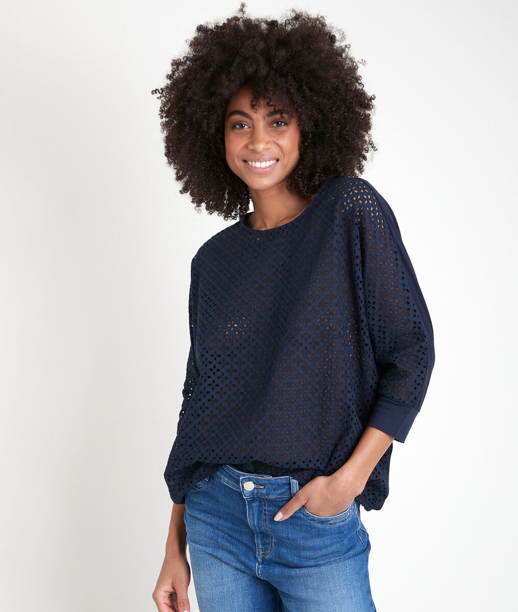 Top bimatière perforé marine Wendy | 1-2-3 Top bimatière perforé marine Wendy PhotoZ | 1-2-3