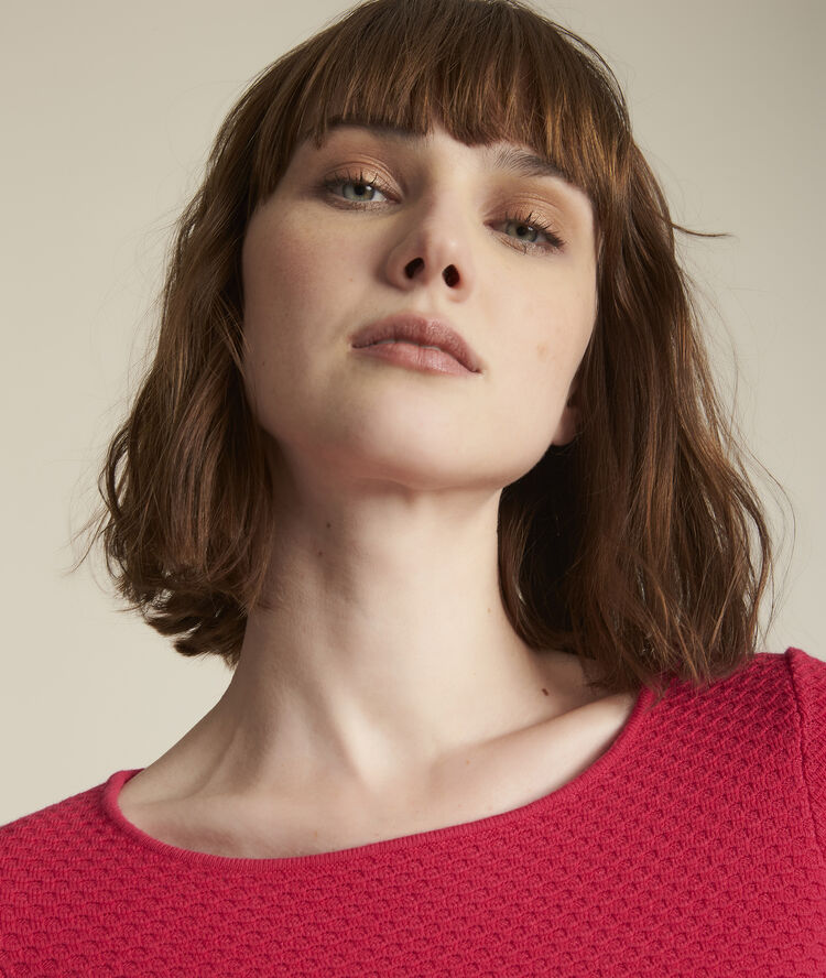 Pull fuschia col bateau delta fuchsia clair.