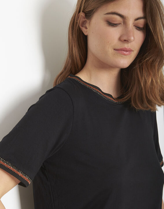 Tee-shirt noir détails ruban Proove | 1-2-3 Tee-shirt noir détails ruban Proove PhotoZ | 1-2-3
