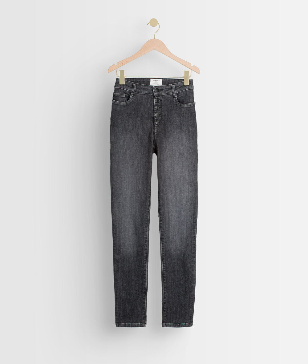 Jean slim en coton organique gris foncé nara gris fonce.