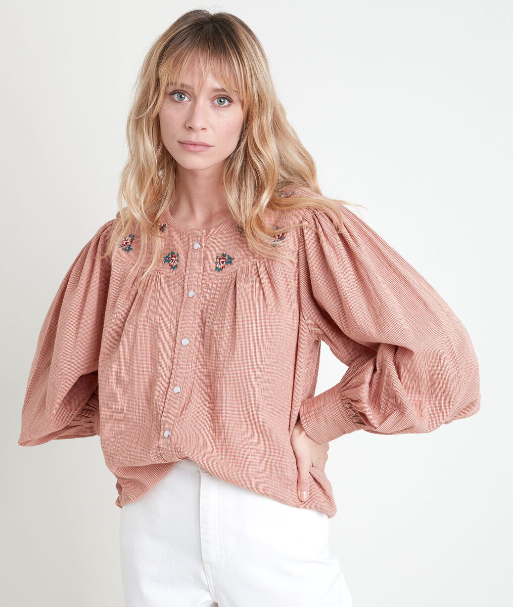 Blouse orange brodée Tessya | 1-2-3 Blouse orange brodée Tessya PhotoZ | 1-2-3
