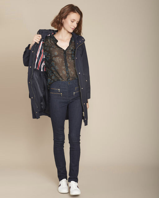 Blouse plissée à pois morgane noir.