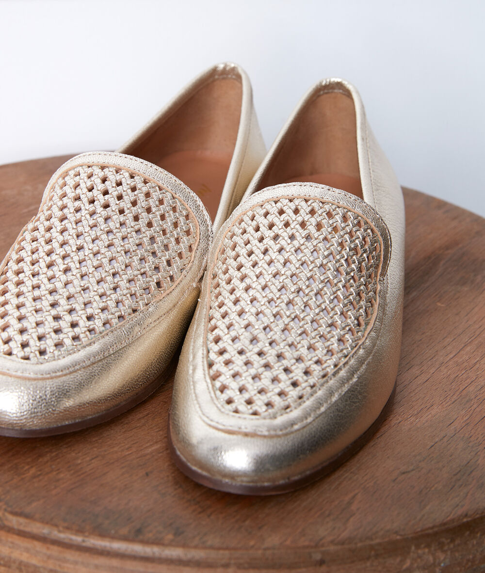 Mocassins dorés gladys or.