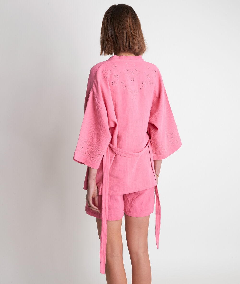Kimono en coton fraise tibo fraise.