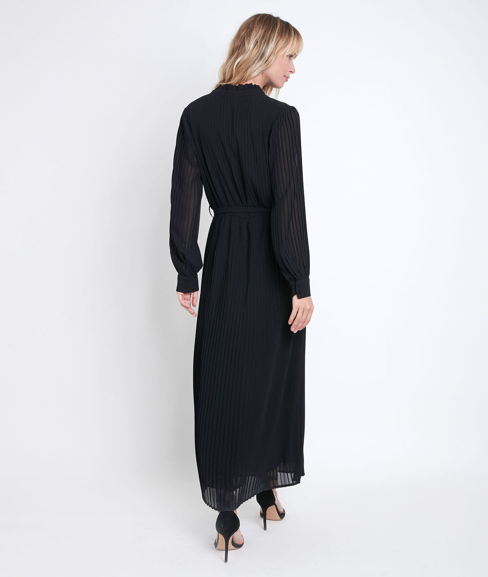 Robe longue plissée catarina noir.