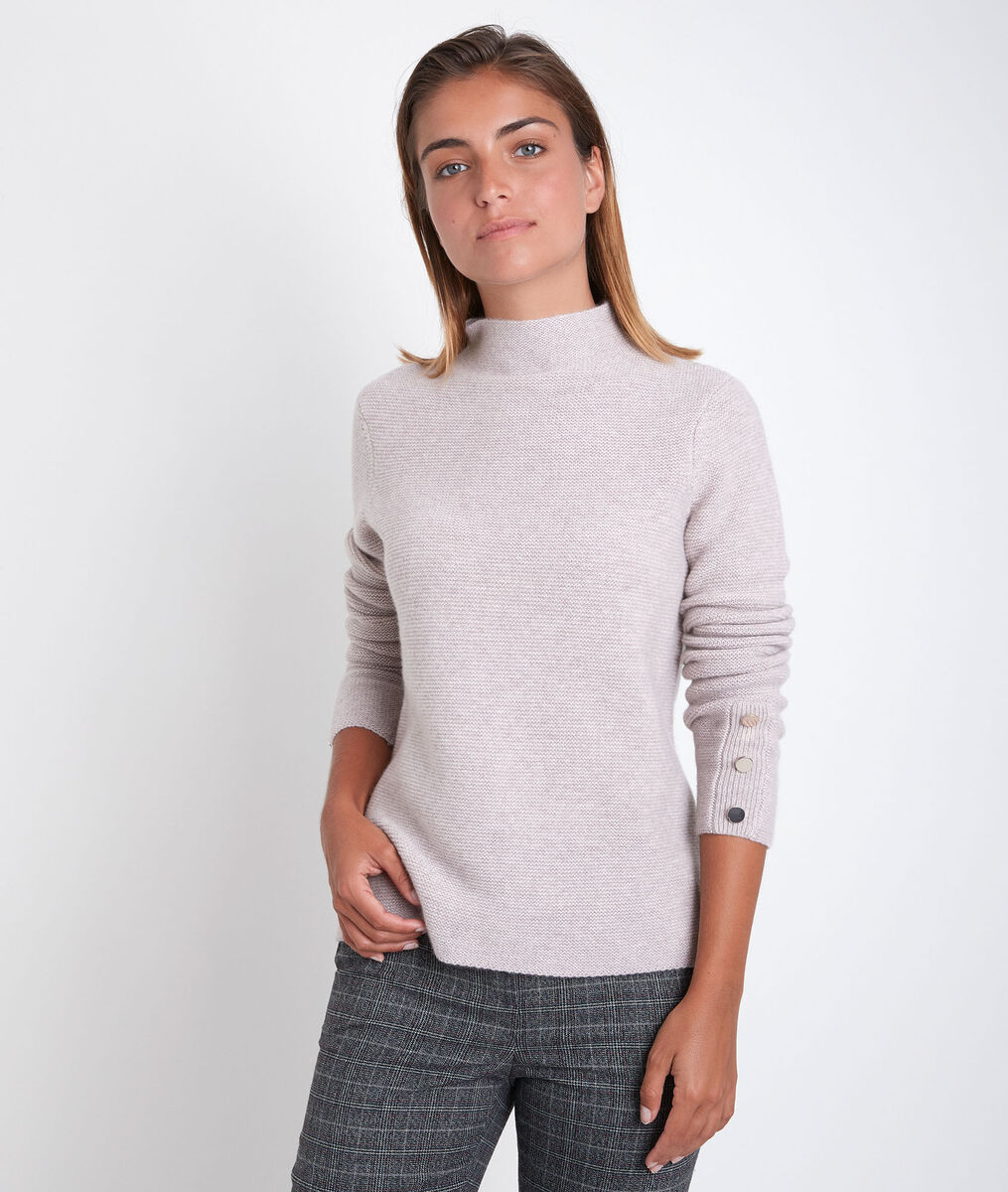 Pull en cachemire col montant parme Rim | 1-2-3 Pull en cachemire col montant parme Rim PhotoZ | 1-2-3