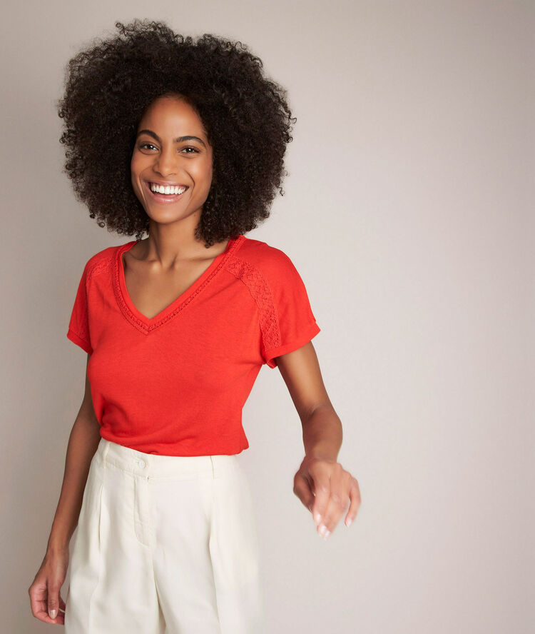 Tee-shirt rouge rosalie coquelicot.