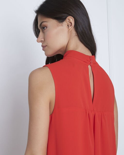 Rotes kleid mit stehkragen heloise geranie.