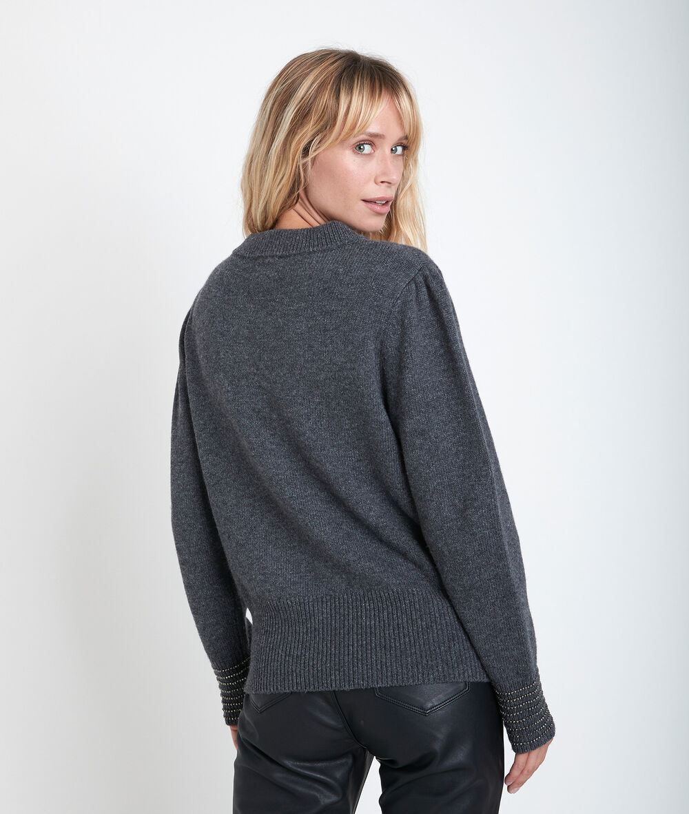 Pull col montant à strass ramses anthracite.