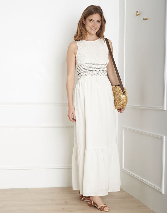 Robe écrue brodée en coton Luvanah | 1-2-3 Robe écrue brodée en coton Luvanah PhotoZ | 1-2-3