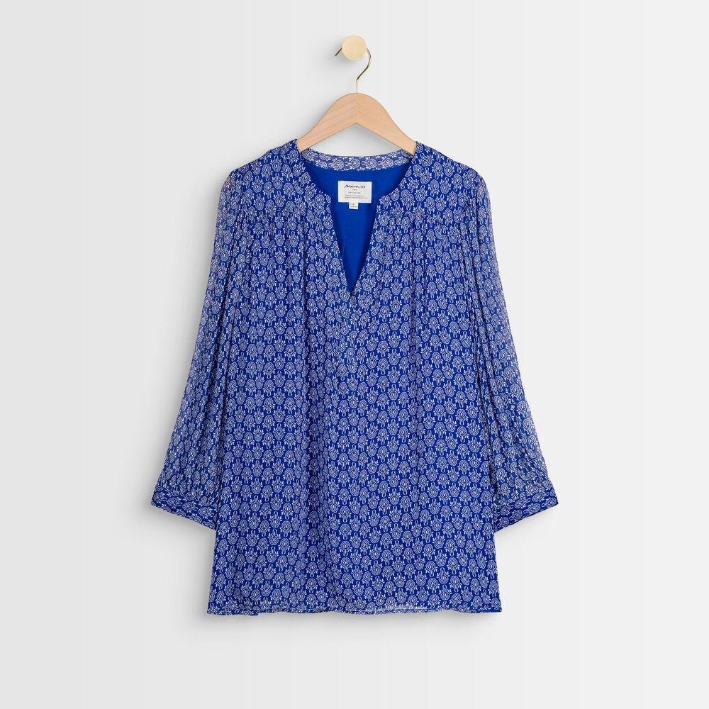Blouse imprimée elsa bis bleu klein.