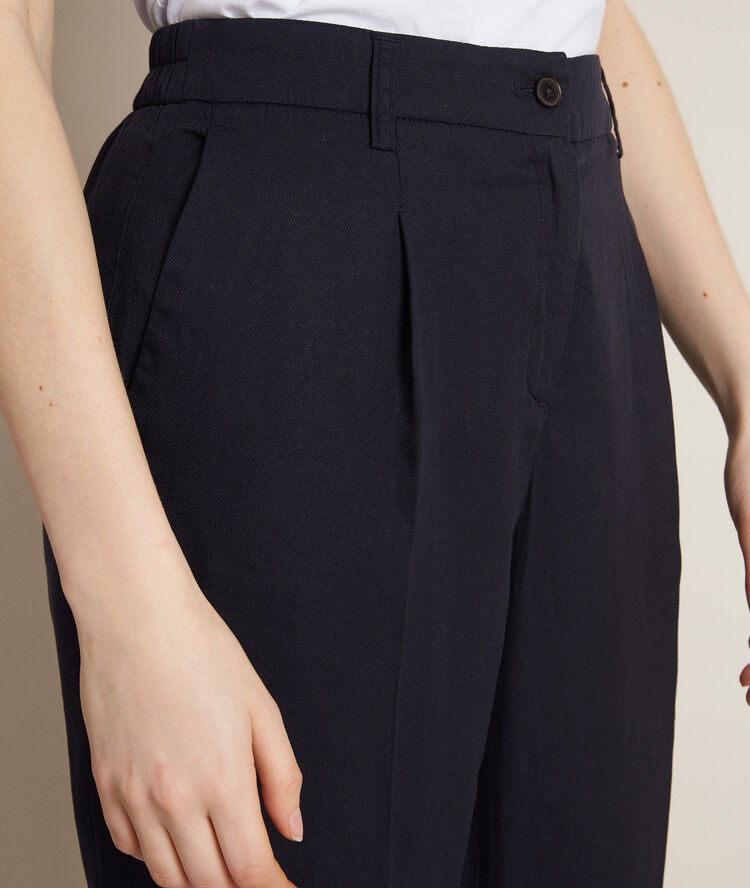 Pantalon chino marine en lyocell idylle marine.