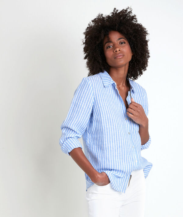 Chemise rayée en lin Venetia | 1-2-3 Chemise rayée en lin Venetia PhotoZ | 1-2-3