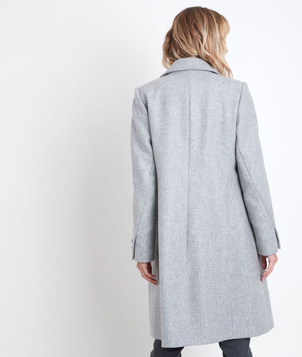 Manteau en laine recyclée gris jeff chine clair.