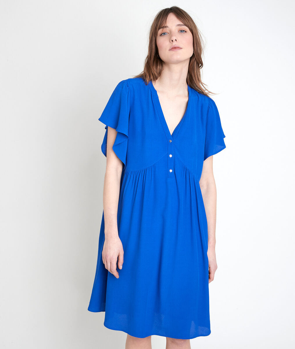 Robe en viscose recyclée bleue Callo | 1-2-3 Robe en viscose recyclée bleue Callo PhotoZ | 1-2-3