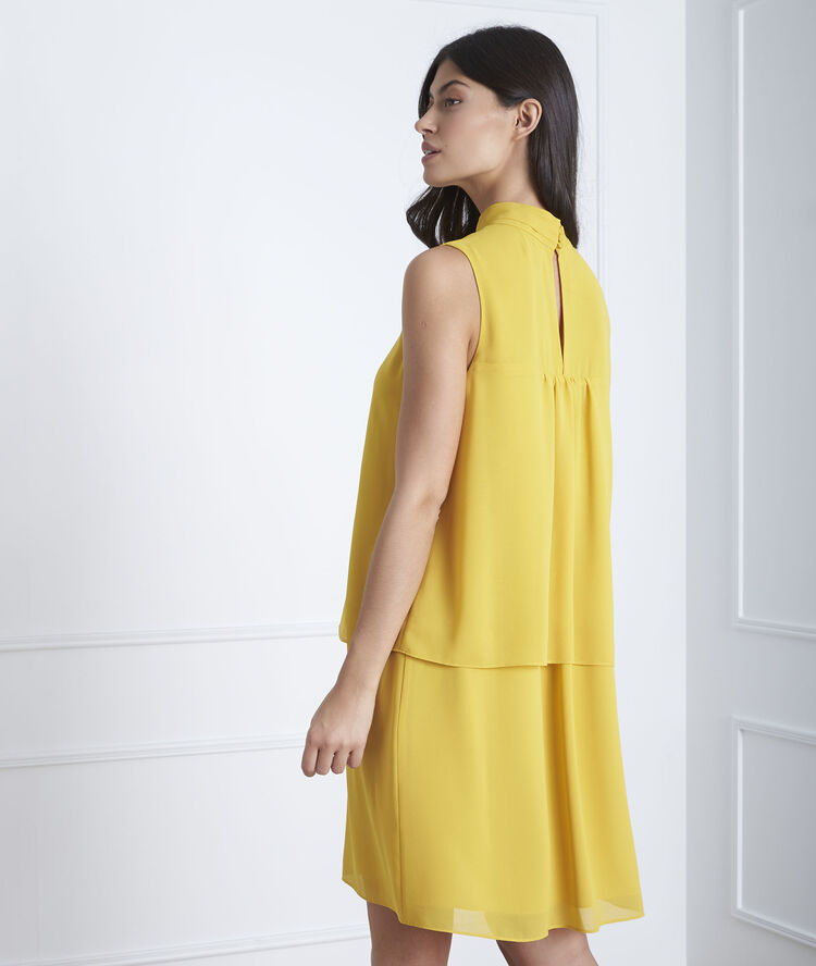 Robe jaune col montant heloise anis.
