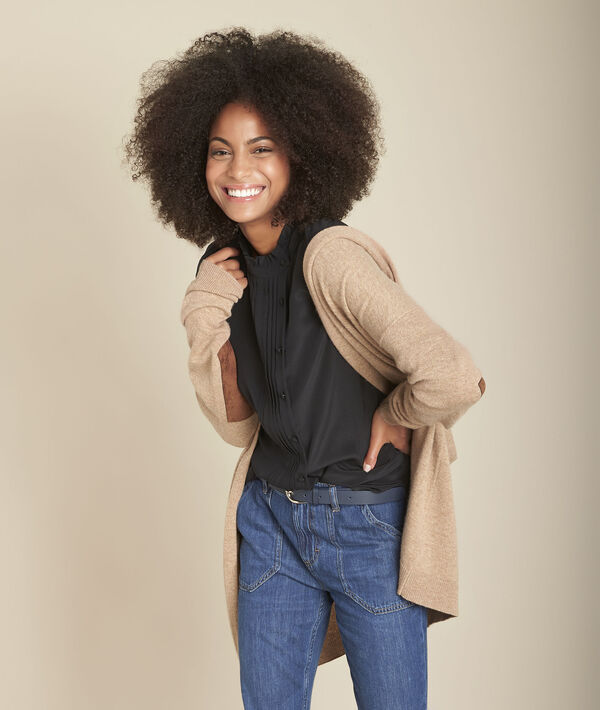Gilet long en cachemire havane Feuillage | 1-2-3 Gilet long en cachemire havane Feuillage PhotoZ | 1-2-3