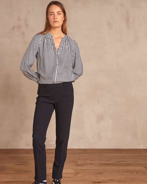 Pantalon de tailleur marine à pinces Valero (1) - Maison 123