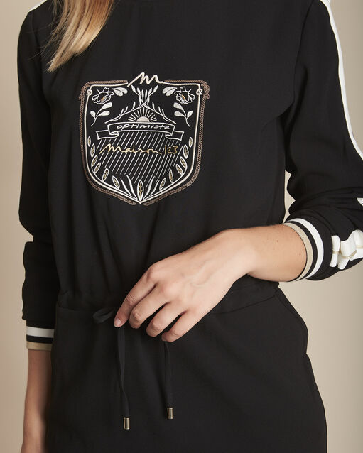 Robe droite en jersey innocence noir.