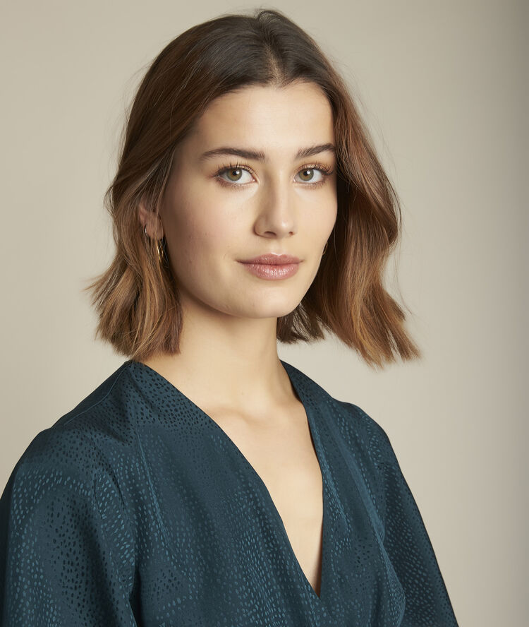 Robe en soie jacquard carly cypres.