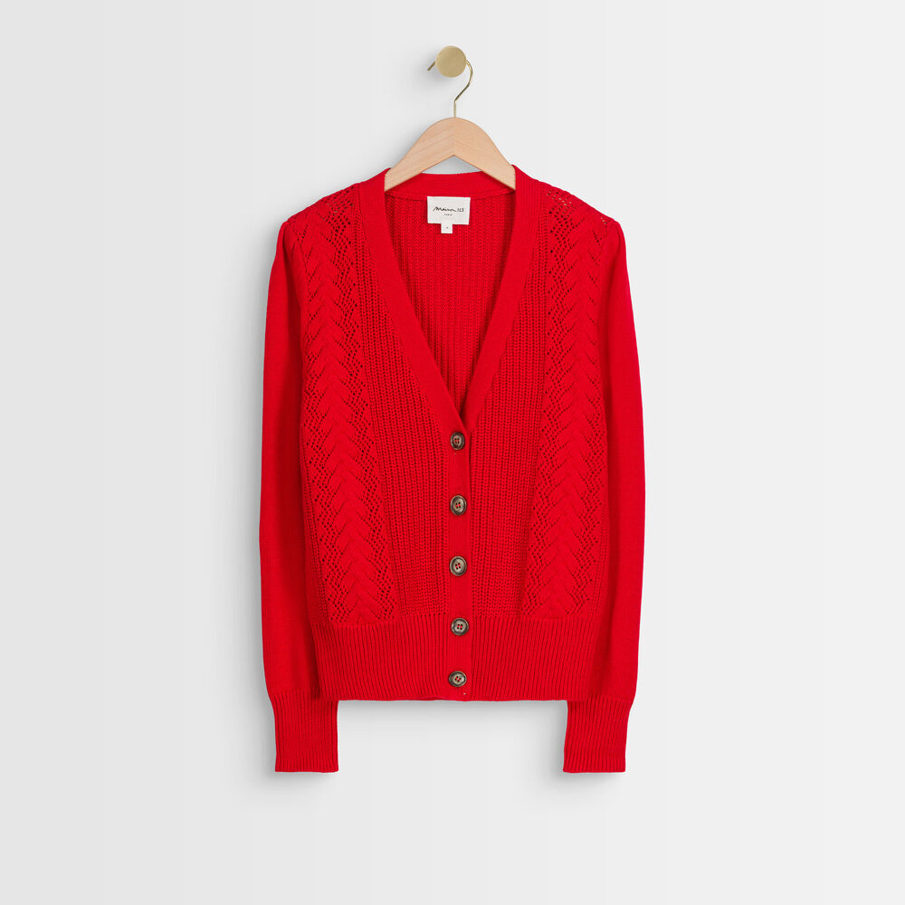 Gilet rouge en coton biologique abbie rouge.