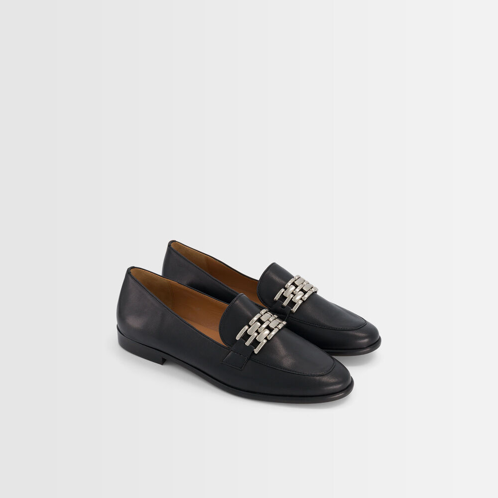 Mocassins en cuir noirs gabin noir.