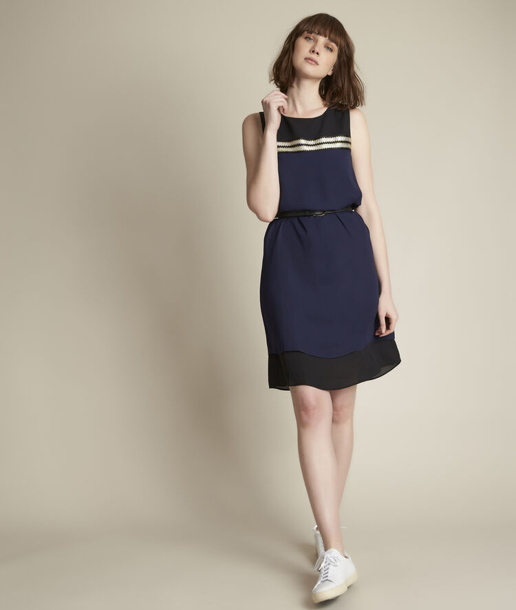 Robe colorblock droite isola encre.