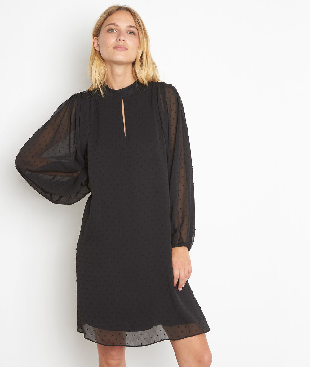Robe plumetis candice noir.