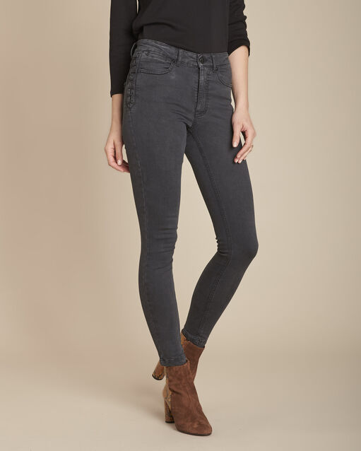 Schwarze Jeans Skinny Schnur-Details an der Seite Sally (1) - Maison 123