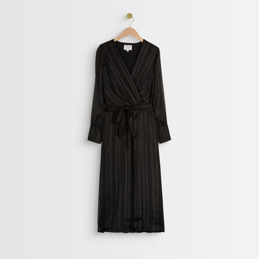 Robe longue portefeuille catherine noir.