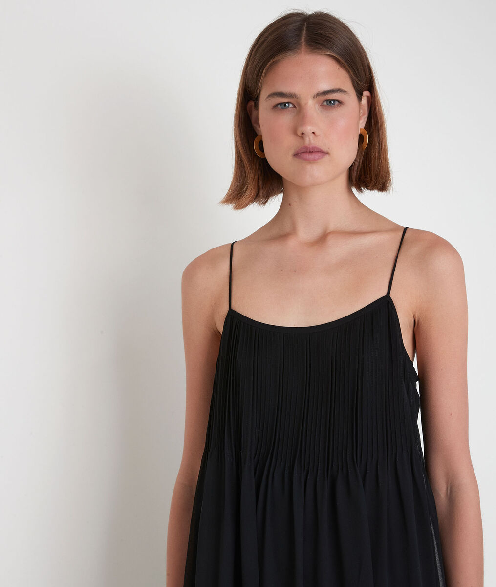 Robe mi-longue plissée noire Sabrina | 1-2-3 Robe mi-longue plissée noire Sabrina PhotoZ | 1-2-3
