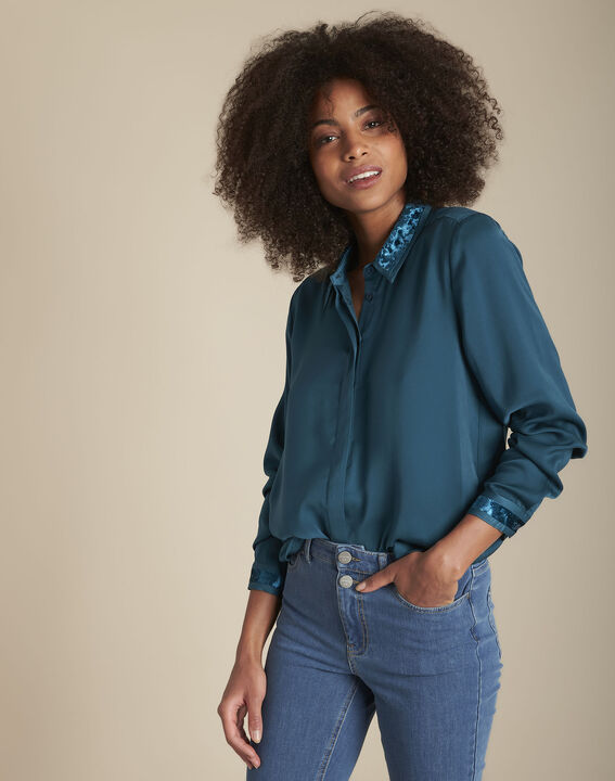 Zypressengr&uuml;nes Hemd seidig Maya PhotoZ | 1-2-3