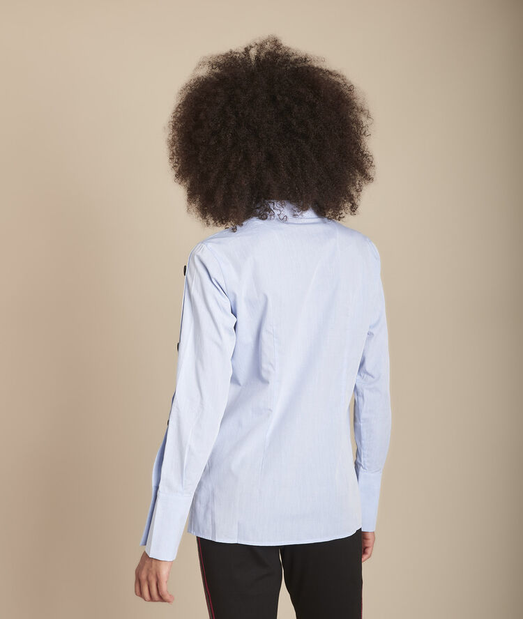Chemise bleue en popeline mandy bleu ciel.