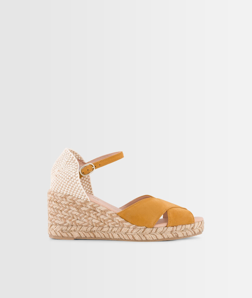 Espadrilles miel en cuir grazia miel.