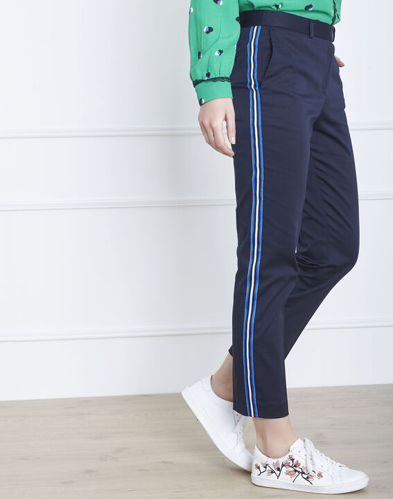 Pantalon marine à bandes Rubis | 1-2-3 Pantalon marine à bandes Rubis PhotoZ | 1-2-3