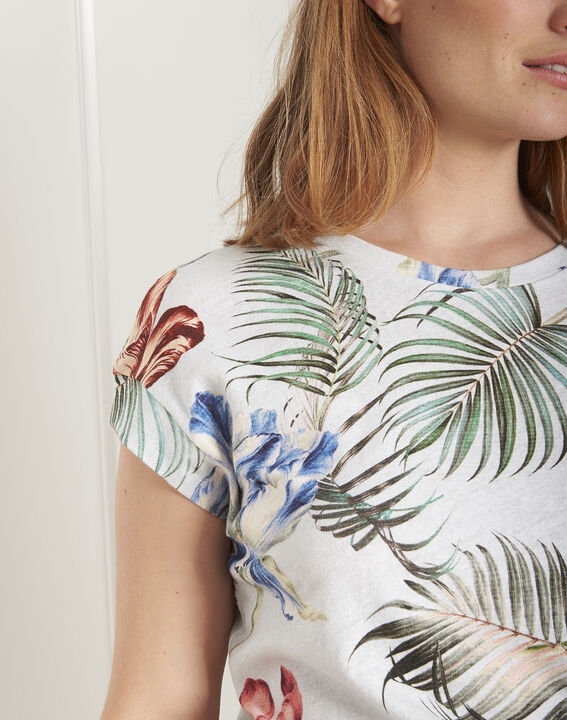 Tee-shirt vert imprimé fleuri Plumeria | 1-2-3 Tee-shirt vert imprimé fleuri Plumeria PhotoZ | 1-2-3